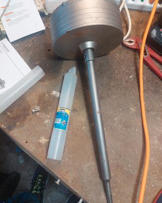 fresa carotatrice punta a tazza 160mm con asta