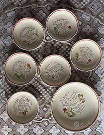 Servizio Risotto Vintage STOVIT Ceramica 7 Pezzi