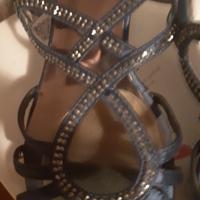 sandali blu con brillantini