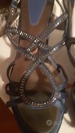 sandali blu con brillantini