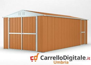 Box garage auto Acciaio 327x611 19mq legno chiaro