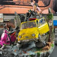🎨 Diorama Dipinto a Mano – Lupin III & Fiat 500🎨