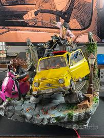 🎨 Diorama Dipinto a Mano – Lupin III & Fiat 500🎨