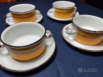 Set 4 Tazze Zuppa Stonehenge Midwinter anni 70