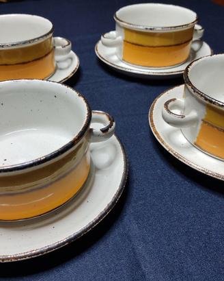 Set 4 Tazze Zuppa Stonehenge Midwinter anni 70