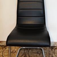 6 sedie in pelle sintetica nere