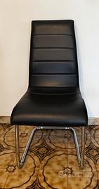 6 sedie in pelle sintetica nere