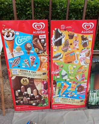 Insegne tabelle prezzario gelati Algida