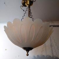 lampadario vetro e ottone vintage anni 80-90