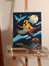Dipinto Acrilico su Tela Disney Alladin 50*40 cm