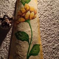 tegola antica dipinda a mano 