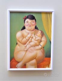 Quadro Madre e bambino di Botero con cornice