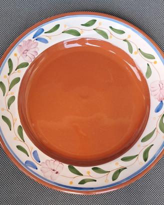 Set 4 piatti usati marca "Deco", terracotta.