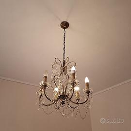 lampadario cristallo casa lume luce camera  vintag