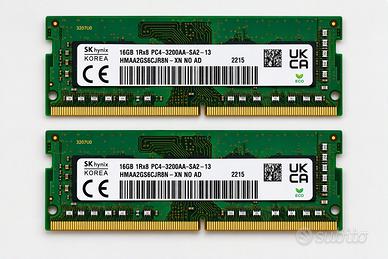 SkHynix DDR4 32GB 3200 1枚 SK hynix 32GB 2x16GB DDR4 3200 SODIMM - Informatica In vendita a