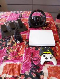 xbox one x,due controller,volante,pedaliera,cambio