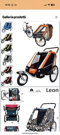 carrello / passeggino bici 2 bambini