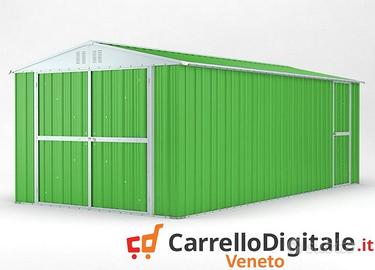 Box garage auto in Acciaio 327x611cm verde chiaro