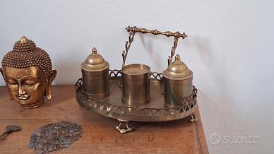 Calamaio Antico  in Bronzo e Ottone (Fine '800)
