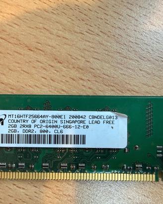 2 GB Ram DDR2 800 Micron PC2-6400