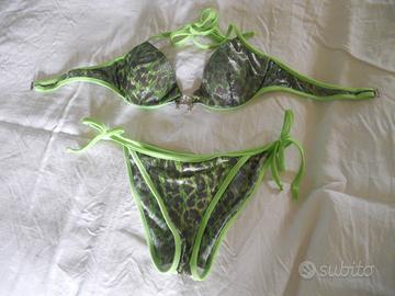 Bikini D&G 2 pezzi costume leopardato verde