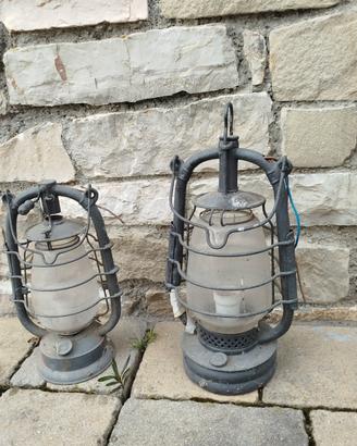 coppia lampade a olio antiche 