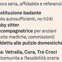 Badante, baby sitter, pulizie, spostamenti