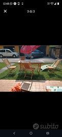 tavolo e sedie in bambù per giardino 