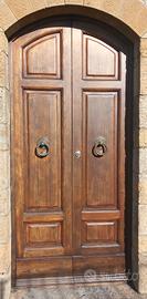 portone d ingresso in massello di castagno