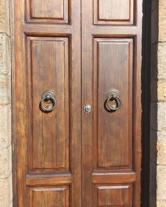 portone d ingresso in massello di castagno