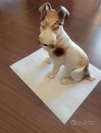 Statuetta vintage in porcellana cane Fix Terrier