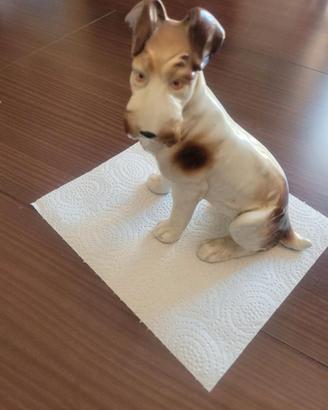 Statuetta vintage in porcellana cane Fix Terrier