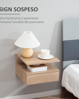 Comodino sospeso Rovere Naturale