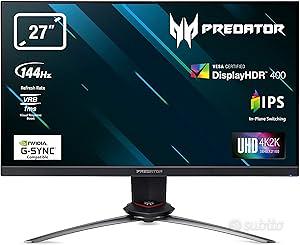 monitor gaming 4k 27 pollici dp 144hz acer