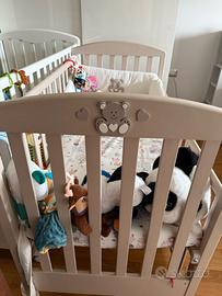 lettino Erbesi con materasso, paracolpi