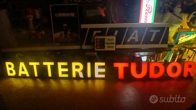 Insegna Luminosa Anni 50 BATTERIE TUDOR vetro neon