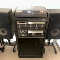 Impianto audio vintage completo di mobile