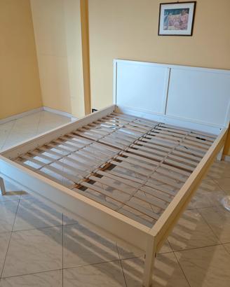 Letto Matrimoniale IKEA Bianco 160x200 con Doghe