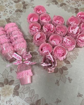 Lotto 31 bomboniere porta confetti femmina rosa