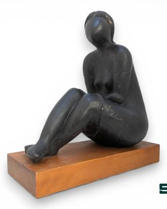 SCULTURA DONNA TERRACOTTA NERA - ENRICO BARGERO