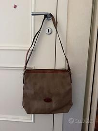 Borsa The Bridge vintage in tessuto rigato e pelle