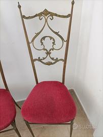 Coppia sedie vintage in ferro battuto stile classi
