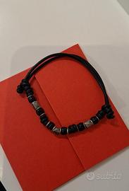Bracciale Dodo granelli neri e borchie titanio