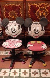 2 SEDIE SCRIVANIA BAMBINI TOPOLINO E MINNI