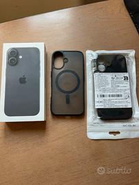 iPhone 16 – 256 GB Nero (mai utilizzato) + 2 cover
