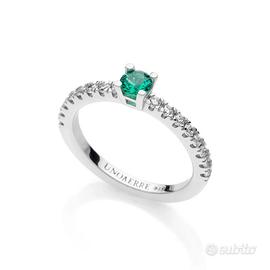 Anello Unoaerre argento con pietra verde 6071/13