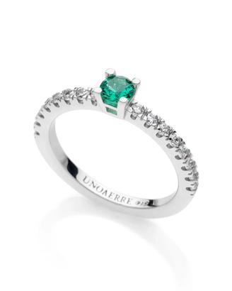 Anello Unoaerre argento con pietra verde 6071/13