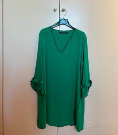 Vestito Zara Basic verde tg L (44 ita)