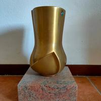 Vaso Porta Fiori Tipo Tomba Cimitero Ottone E Marm