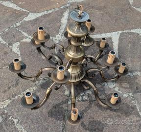 Lampadario in ottone vintage